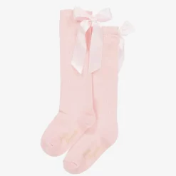 Pretty Originals Girls Pink Cotton Bow Socks Discount