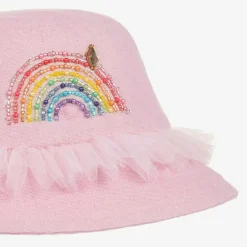 Tutu du Monde Girls Pink Cotton Canvas Rainbow Bucket Hat New