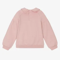 Boboli Girls Pink Cotton Collared Sweatshirt New