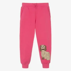 Mini Rodini Girls Pink Cotton Dog Print Joggers Discount