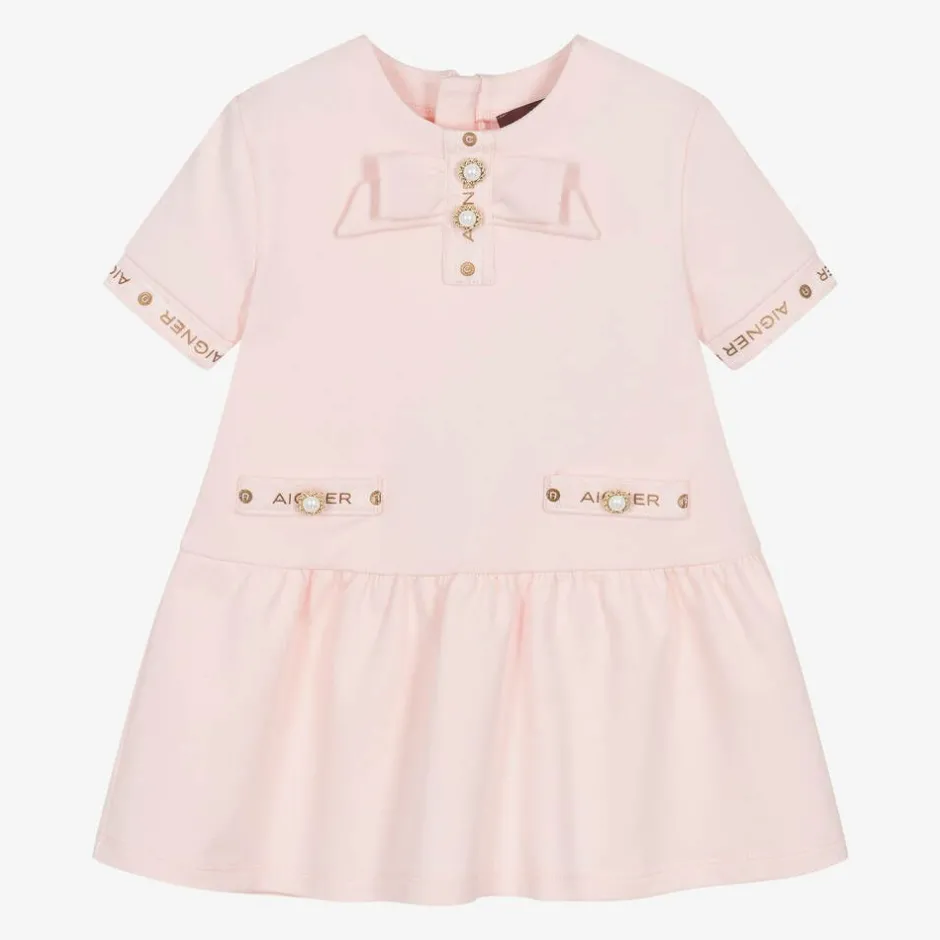 AIGNER Girls Pink Cotton Dress Hot