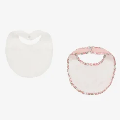 Mayoral Newborn Girls Pink Cotton Floral Sheep Bibs (2 Pack) Clearance