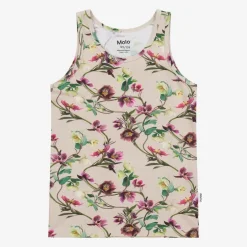 Molo Girls Pink Cotton Floral Vests (2 Pack)