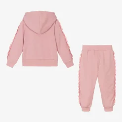 Angels Face Girls Pink Cotton Frilled Tracksuit TeaRose Sale
