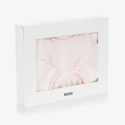 BOSS Girls Pink Cotton Ginkgo Leaf Dress Outlet