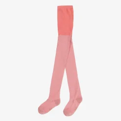 Molo Girls Pink Cotton Glitter Tights FlamingoPlume