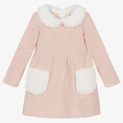 Hatley Girls Pink Cotton Herringbone Dress Outlet