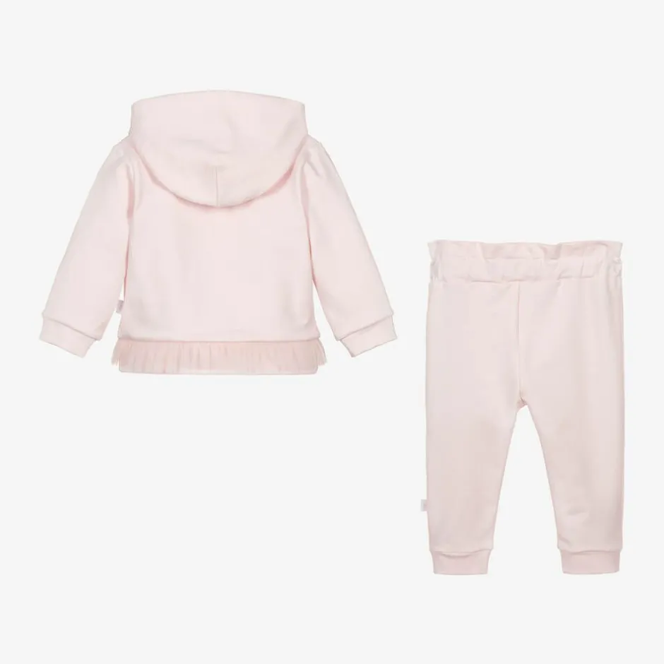 Sofija Girls Pink Cotton Hooded Tracksuit Online