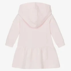 Moncler Enfant Girls Pink Cotton Hooded Dress Outlet