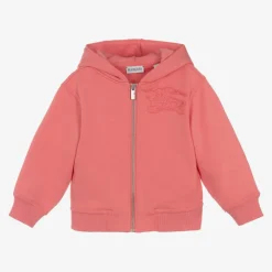 Burberry Girls Pink Cotton Hoodie New