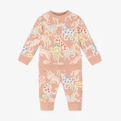 Stella McCartney Kids Girls Pink Cotton Horse Tracksuit Hot