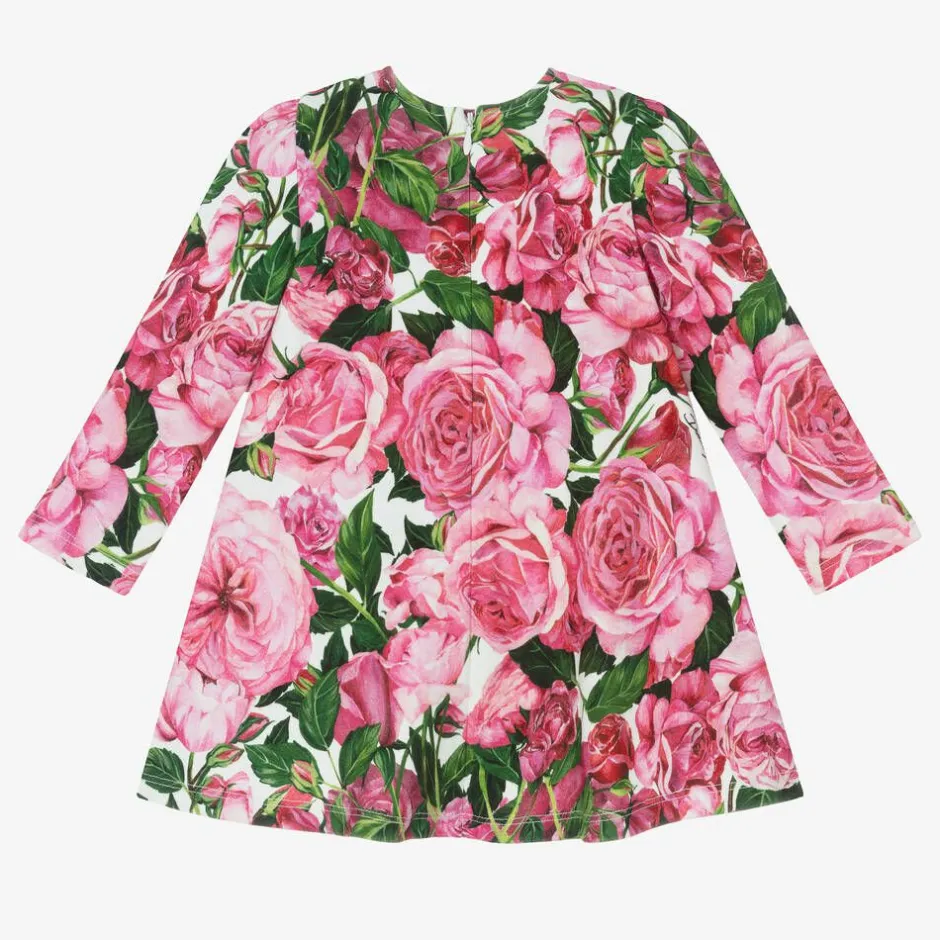 Dolce amp; Gabbana Girls Pink Cotton Jersey Floral Dress New