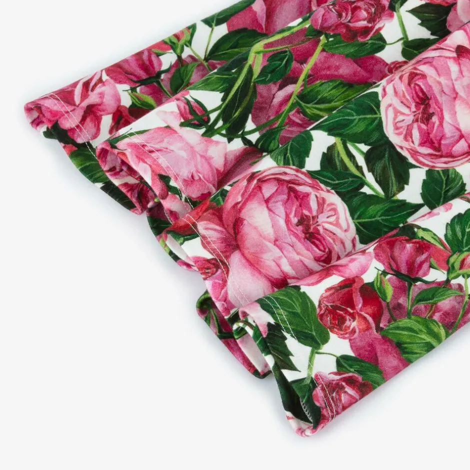 Dolce amp; Gabbana Girls Pink Cotton Jersey Floral Dress New
