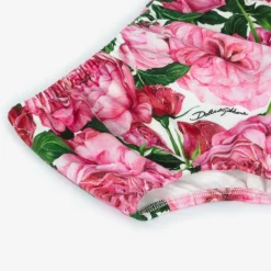 Dolce amp; Gabbana Girls Pink Cotton Jersey Floral Dress New