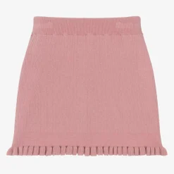Angels Face Girls Pink Cotton Knit Bow Skirt TeaRose Clearance