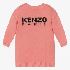 KENZO KIDS Girls Pink Cotton Knit Boke Flower Dress