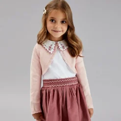 Beatrice amp; George Girls Pink Cotton Knit Bolero Cardigan Online