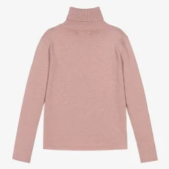 Mayoral Girls Pink Cotton Knit Roll Neck Sweater Online