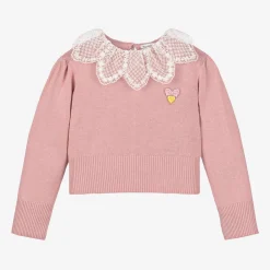 Angels Face Girls Pink Cotton Knit Sweater TeaRose