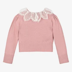 Angels Face Girls Pink Cotton Knit Sweater TeaRose