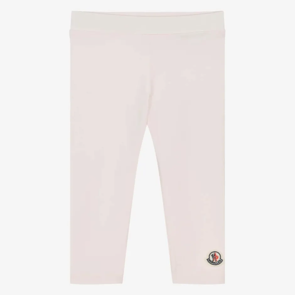 Moncler Enfant Girls Pink Cotton Leggings