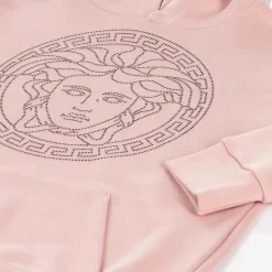 Versace Girls Pink Cotton Medusa Logo Hoodie Hot
