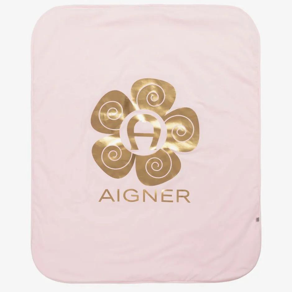 AIGNER Girls Pink Cotton Padded Blanket (90cm) Outlet