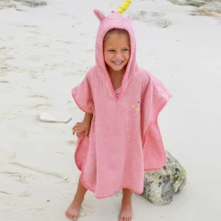 Playshoes Girls Pink Cotton Poncho Towel Discount