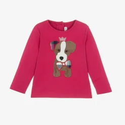iDO Baby Girls Pink Cotton Puppy Top Hot