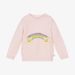 Stella McCartney Kids Girls Pink Cotton Rainbow Sweater Outlet