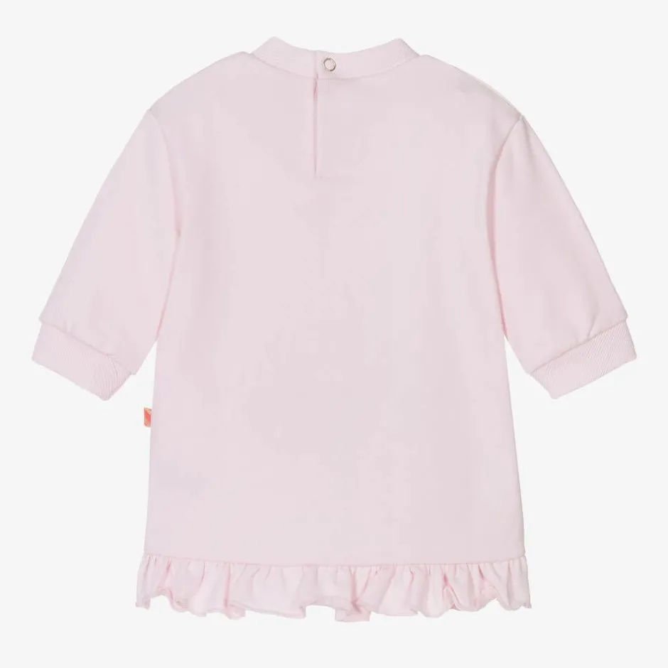 Billieblush Girls Pink Cotton Sequin Rainbow Dress Hot