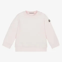 Moncler Enfant Girls Pink Cotton Sweatshirt Discount