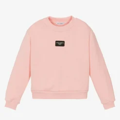 Dolce amp; Gabbana Girls Pink Cotton Sweatshirt New