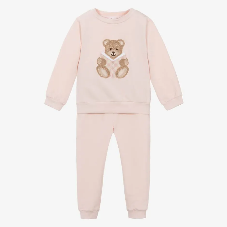 Patachou Girls Pink Cotton Teddy Bear Tracksuit Sale