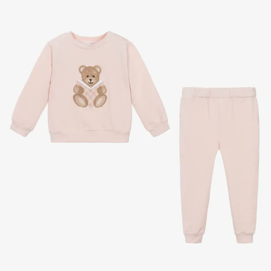 Patachou Girls Pink Cotton Teddy Bear Tracksuit Sale