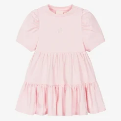Givenchy Girls Pink Cotton Tiered Dress Sale