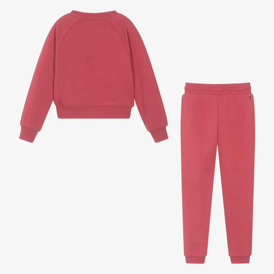 Tommy Hilfiger Girls Pink Cotton Tracksuit Best