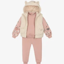 Mayoral Girls Pink Cotton Tracksuit Set Online