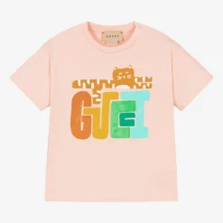 Gucci Girls Pink Cotton T-Shirt Outlet