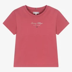 Tommy Hilfiger Girls Pink Cotton T-Shirt New