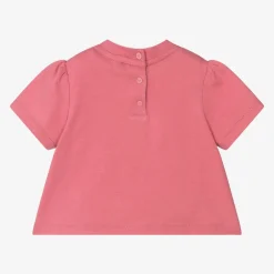 Emporio Armani Girls Pink Cotton T-Shirt Discount