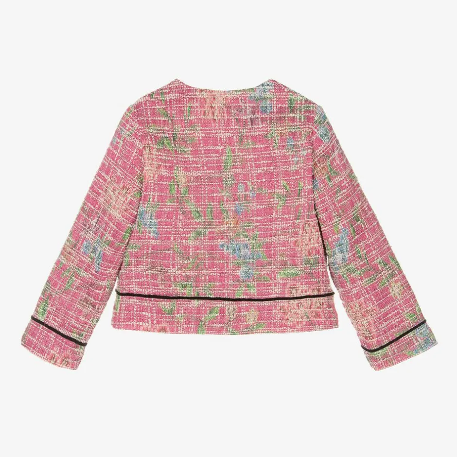 Piccola Speranza Girls Pink Cotton Tweed Jacket Discount