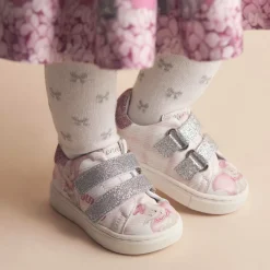 Monnalisa Girls Pink Disney Velcro Trainers