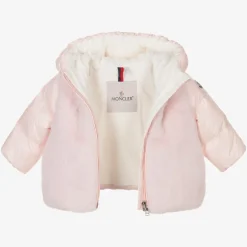 Moncler Enfant Girls Pink Down Padded Natas Jacket Clearance