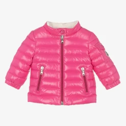 Moncler Enfant Girls Pink Down Padded Paulas Jacket New