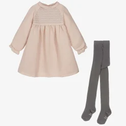 Tutto Piccolo Girls Pink Dress & Tights Set Online
