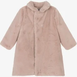 Mebi Girls Pink Faux Fur Coat Online