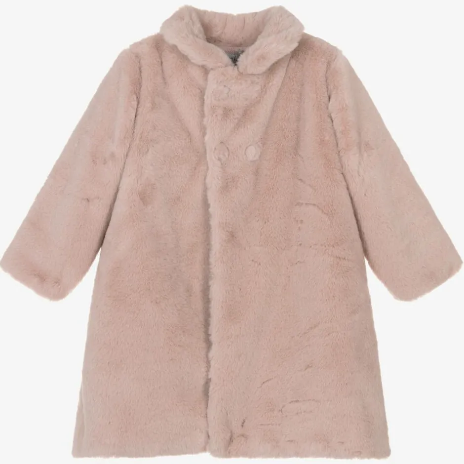 Mebi Girls Pink Faux Fur Coat Online