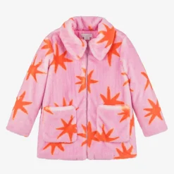 Stella McCartney Kids Girls Pink Faux Fur Cosmic Stars Coat Best