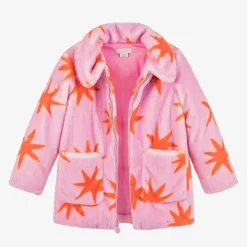 Stella McCartney Kids Girls Pink Faux Fur Cosmic Stars Coat Best